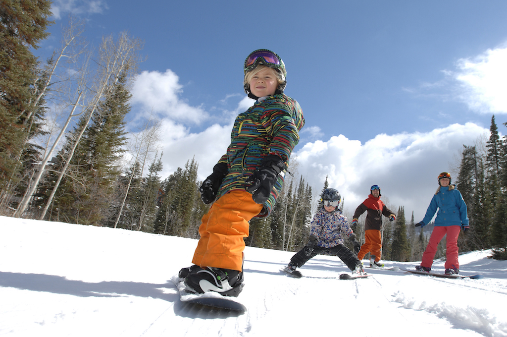 boy snowboarder colorado kids ski resort